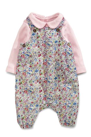 Floral Dungarees And Bodysuit Set (0mths-2yrs)